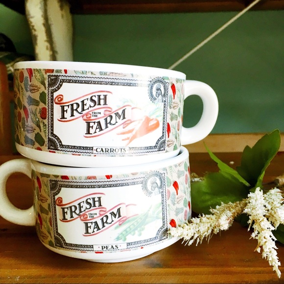HF Other - Vintage | Farm Fresh Soup Mugs Set Of 2